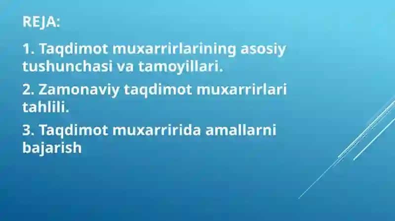Taqdimotlarni ishlab chiqishning instrumentalvositalari 2