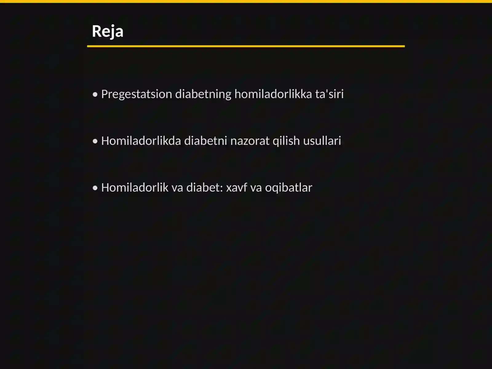 Pregestatsion diabet bilan homiladorlikni olib borish 2