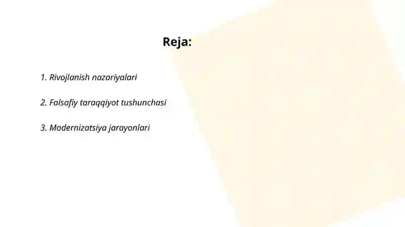 Rivojlanish falsafasi 2
