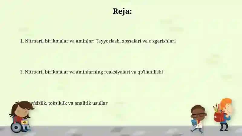 Nitroaril birikmalarini tayyorlash va xossalari 2