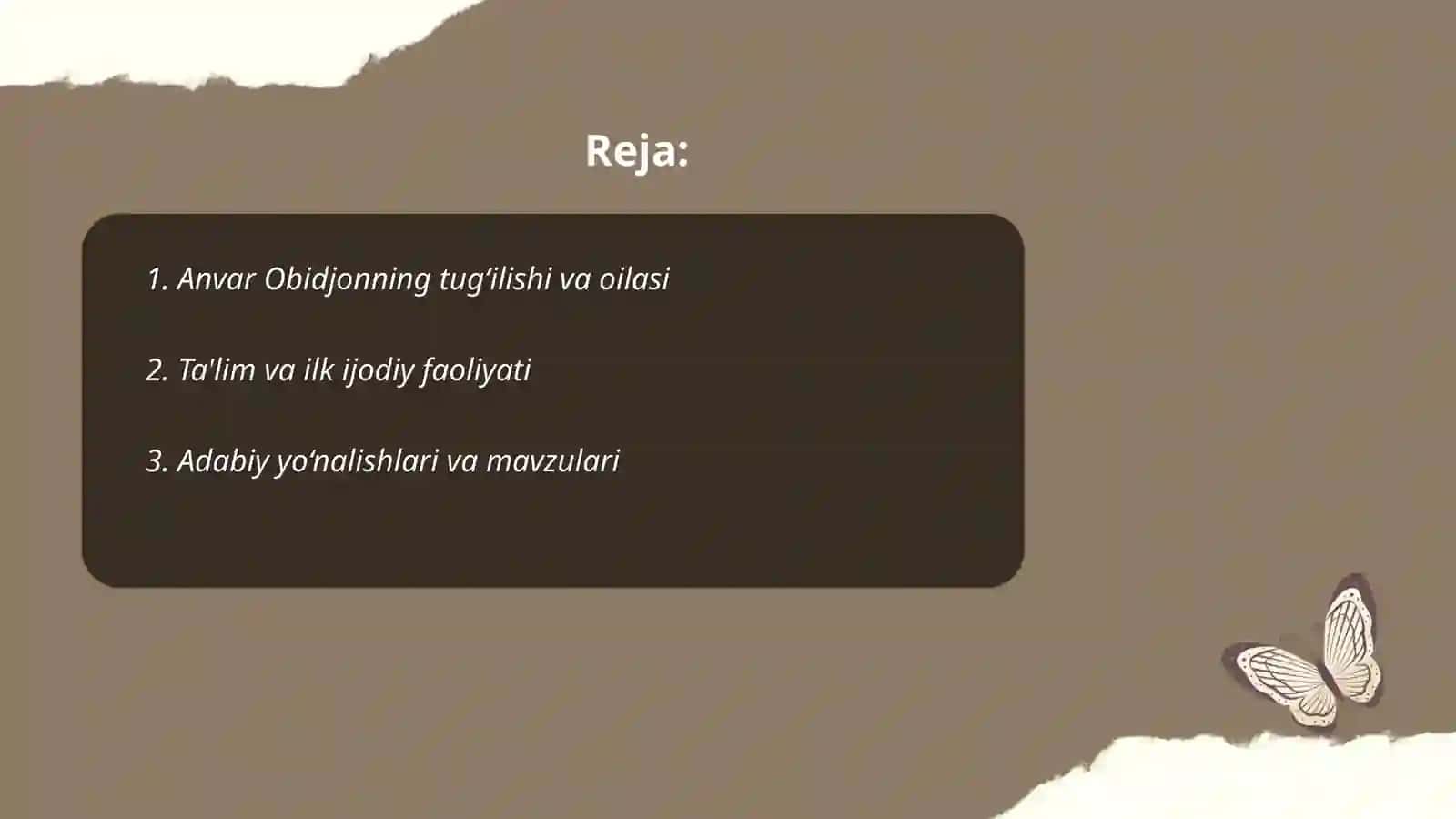 Anvar Obidjon hayoti va ijodi 2