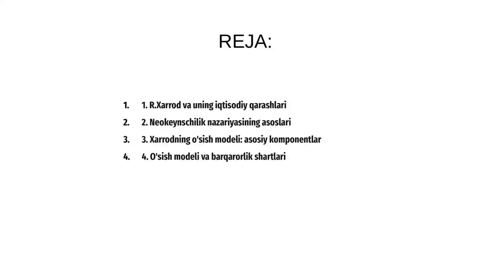 R.Xarrodning neokeynschilik o'sish modellari 2