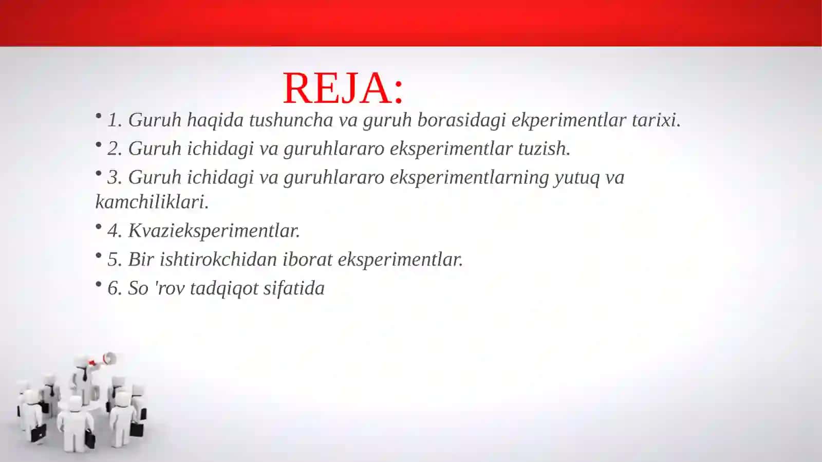 Eksperimentlarni loyihalashtirish 2