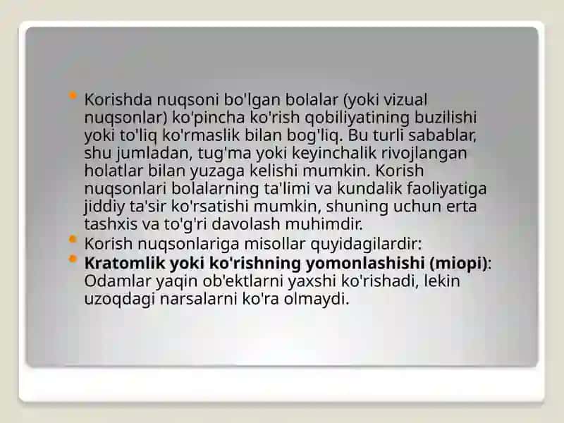 Korishdan uqsonibolgan bolalar 2