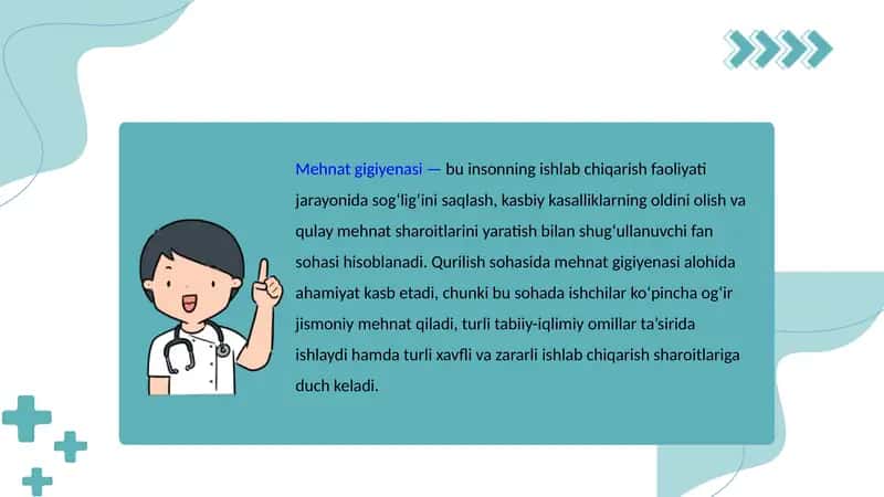 Qurilishda mehnat gigiyenasi va uning ahamiyati 2