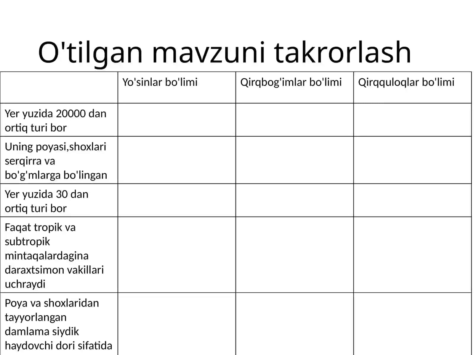 Ochiq urug'li o'simliklar 2