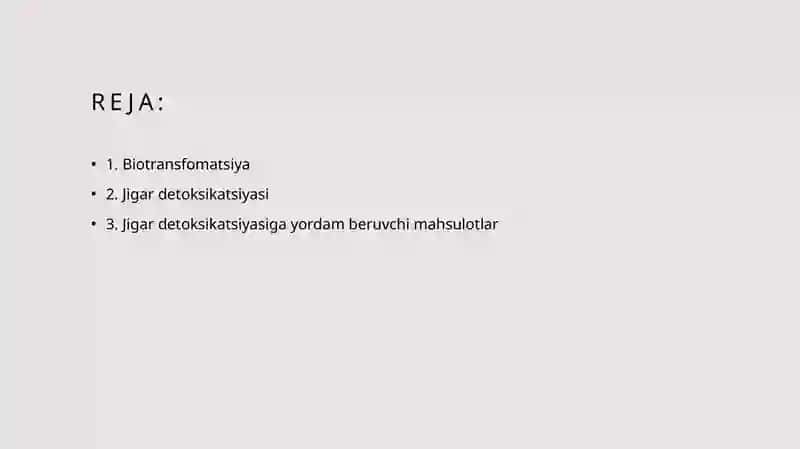 Jigar detoksifikatsiyasi. Biotransformatsiya 2