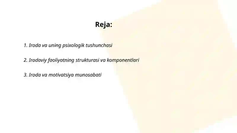 Iroda va uning psixologik tushunchasi 2