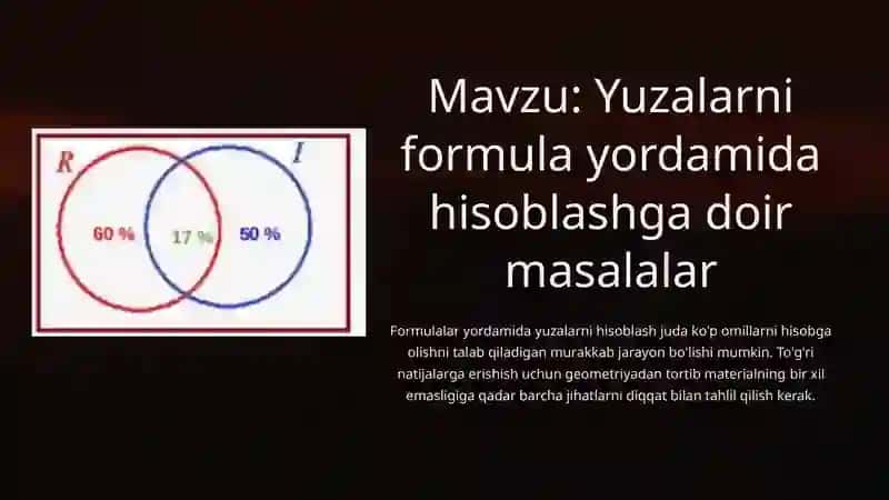 Yuzalarni formula yordamida hisoblashga doir masalalar 2