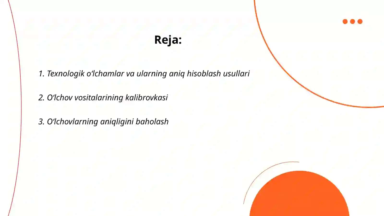 Texnologik oʻlchamlarni hisoblash 2