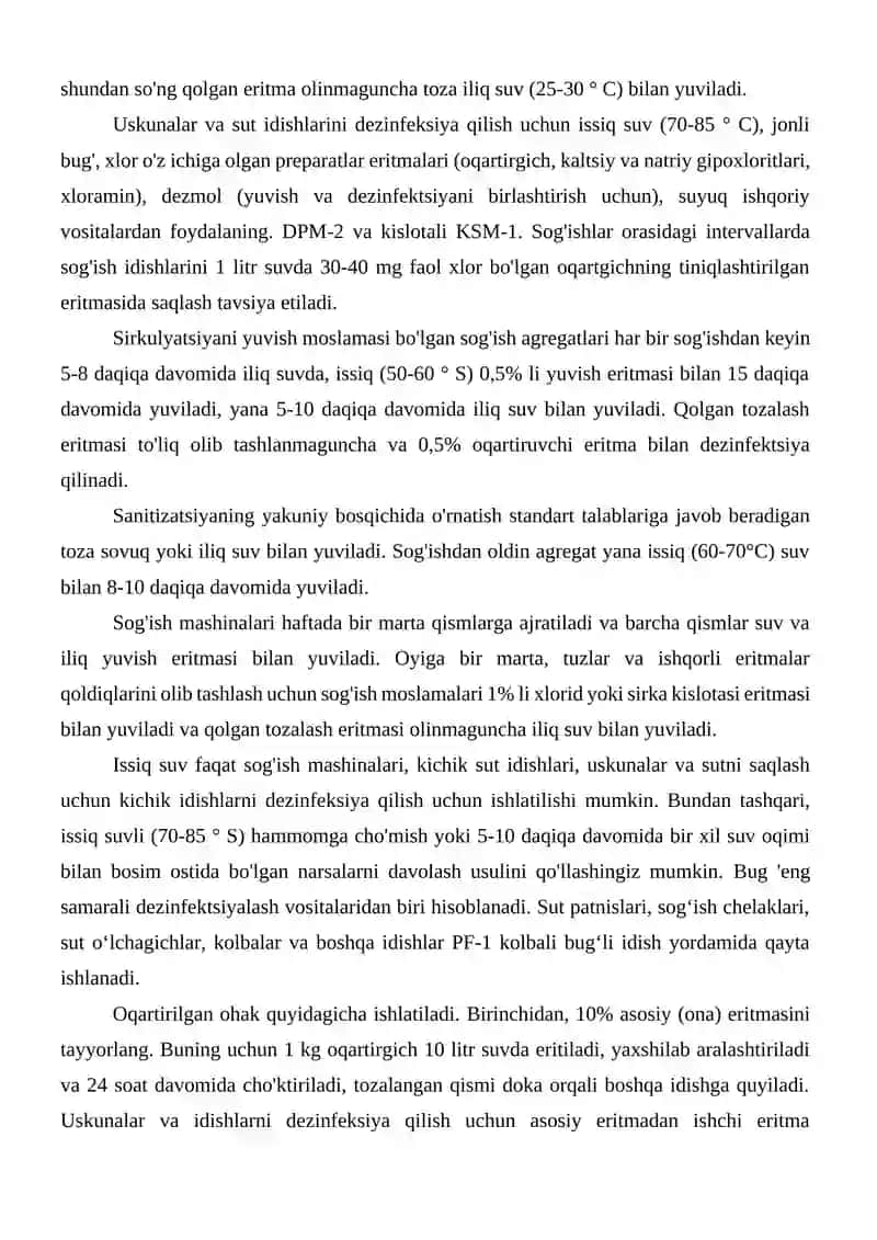Jixoz va Idishlarga Sanitariya Ishlovini Berish 2