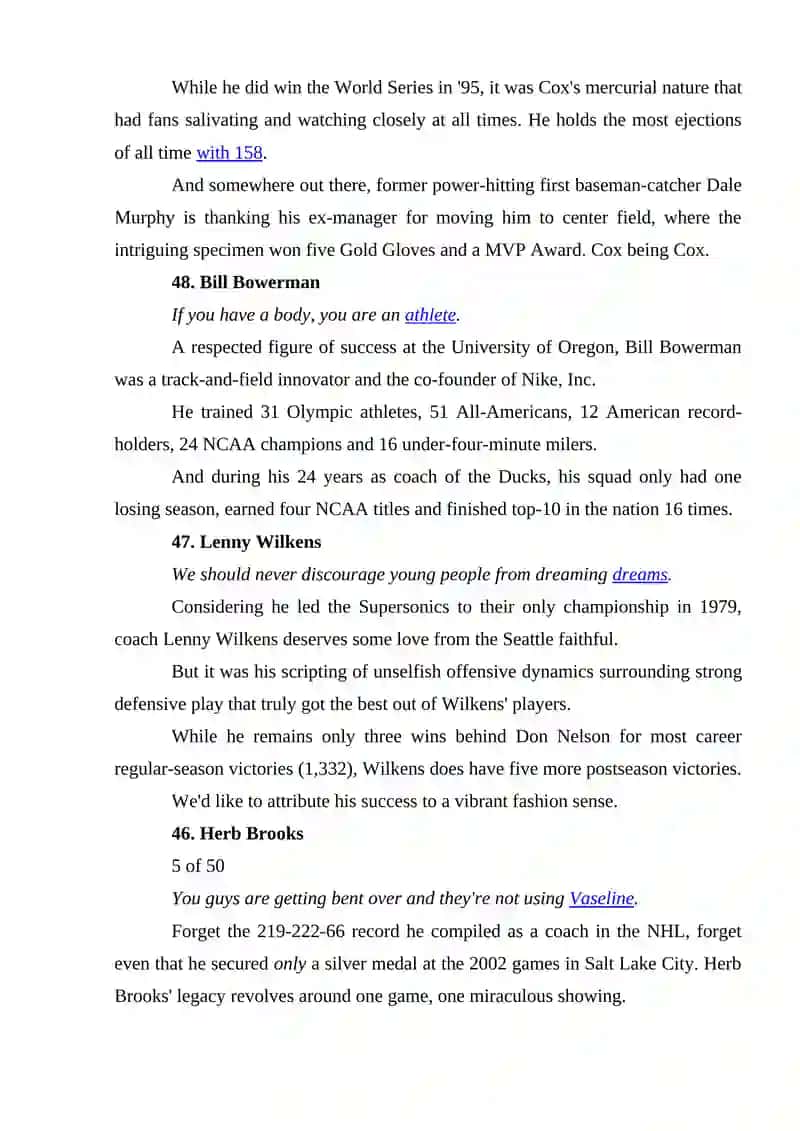 The 50 Greatest Coaches of All Time 2