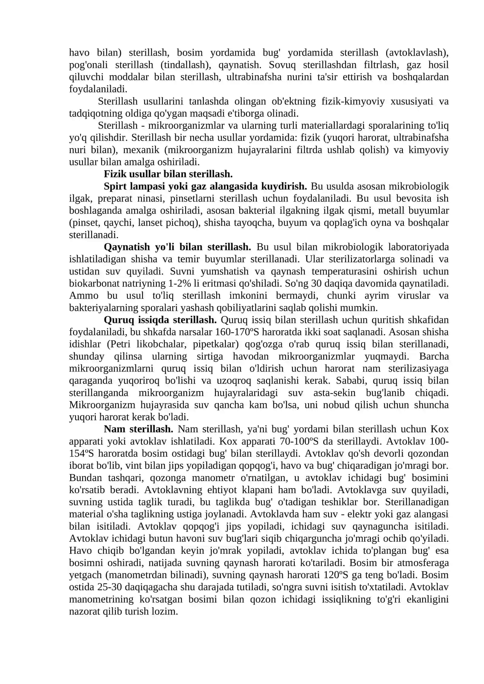 Sterillash usullari 2