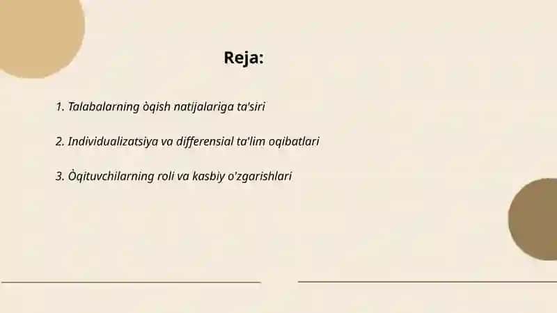 Òquv modellarini ishlatishning oqibatlari 2