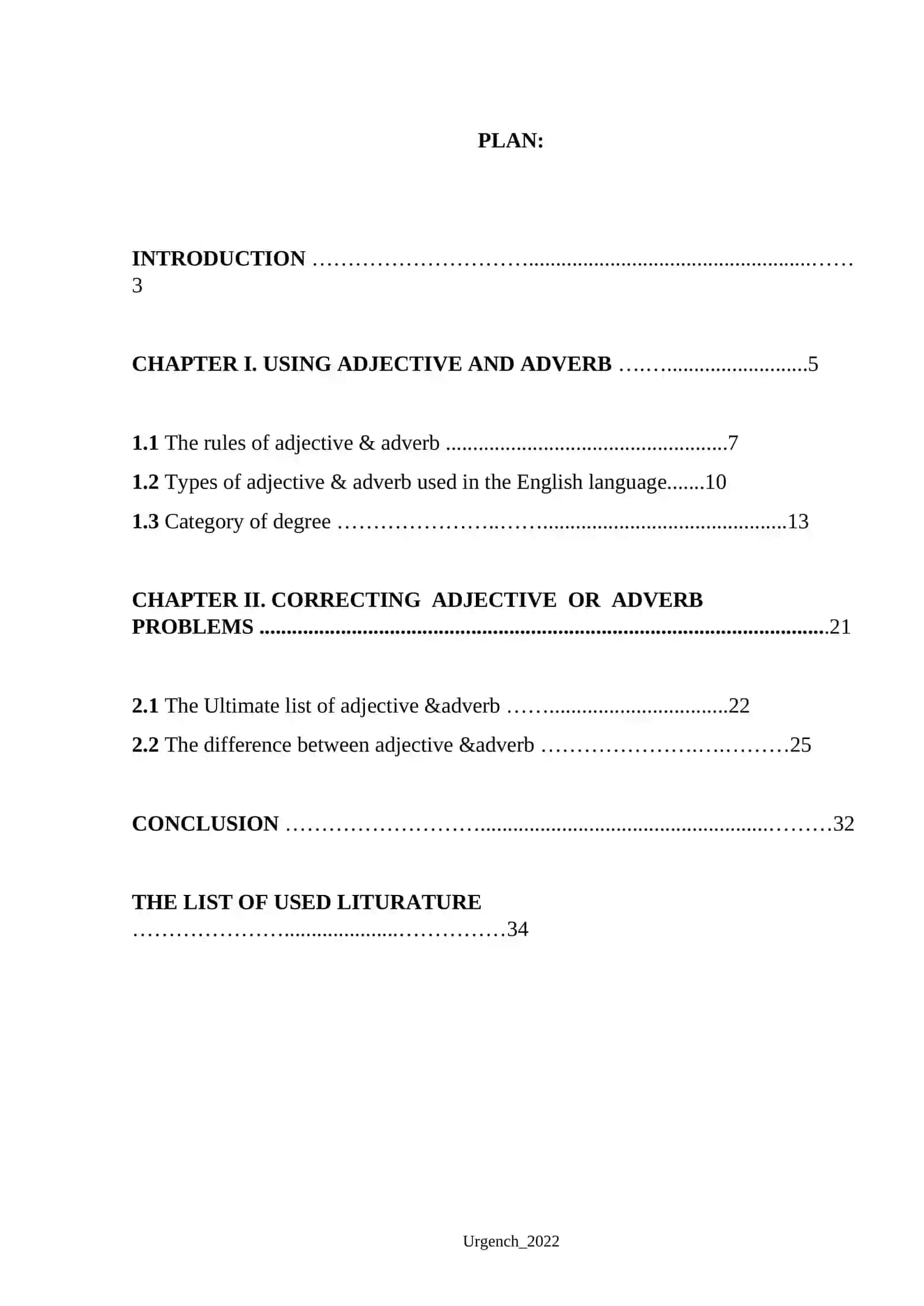 Adjective and Adverb. Category of degree 2