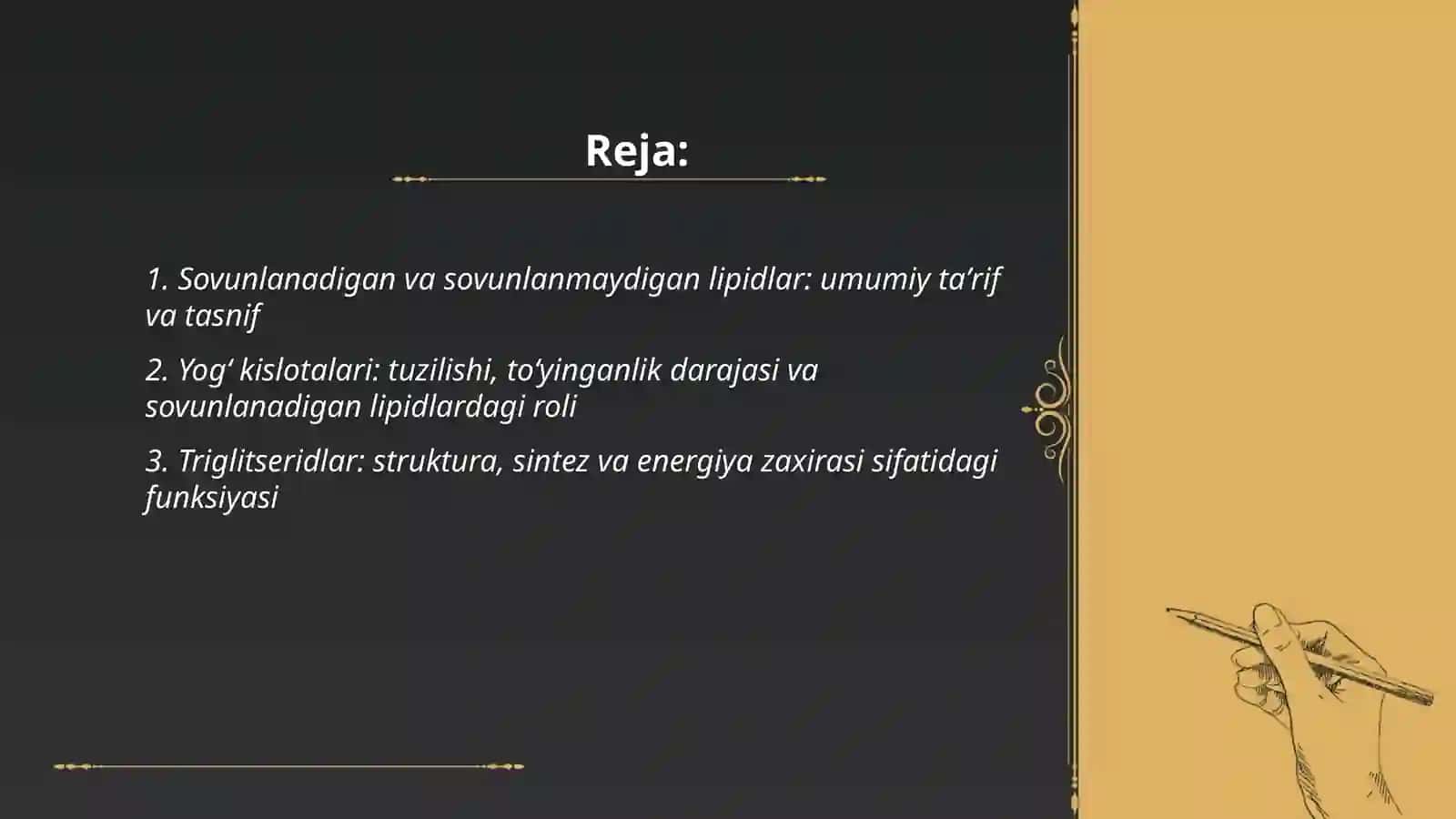 Sovunlanadigan va sovunlaymaydiagn lipidlar 2
