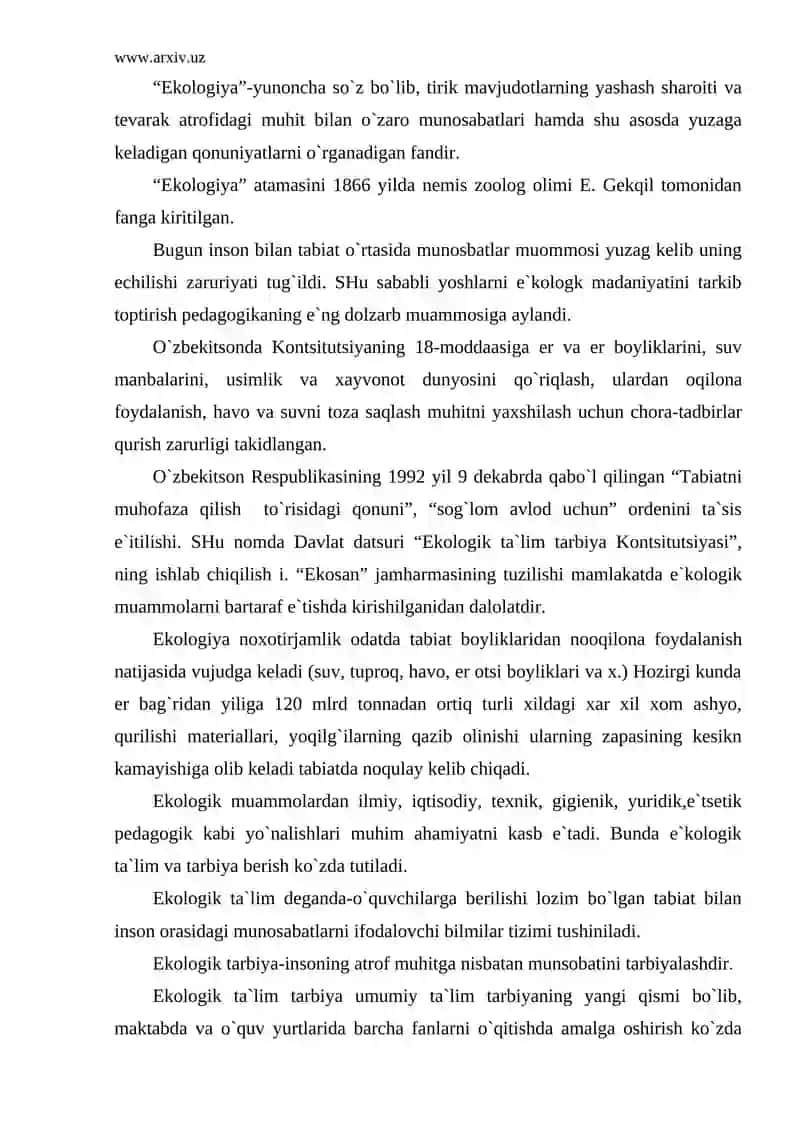 Ekologiya va Ekologik Tarbiya 2