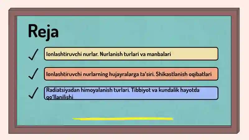Tibbiyot. Ionlashtiruvchi nurlarning biologik effekti 2