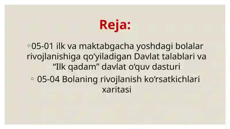 Ilk qadam dasturidagi maktabgacha bolgan bolaning rivojlanish xaritasi 2