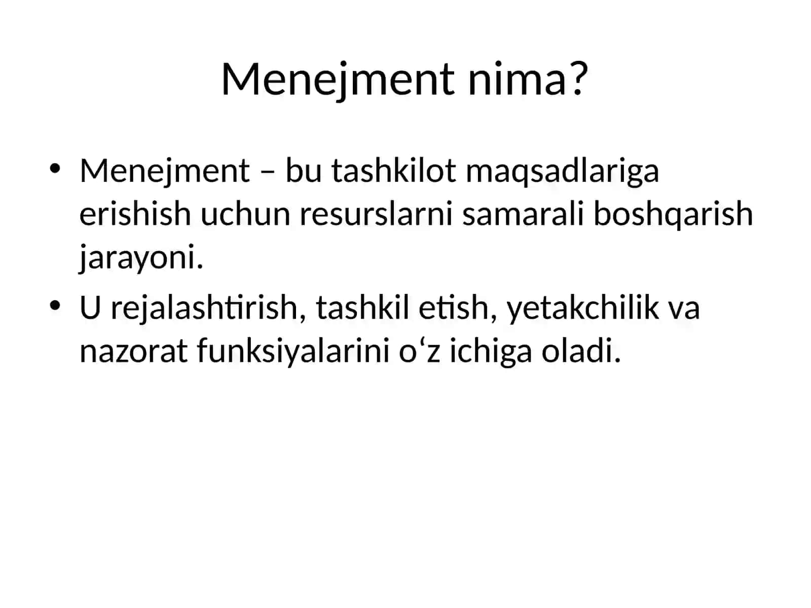 Menejmentga kirish 2