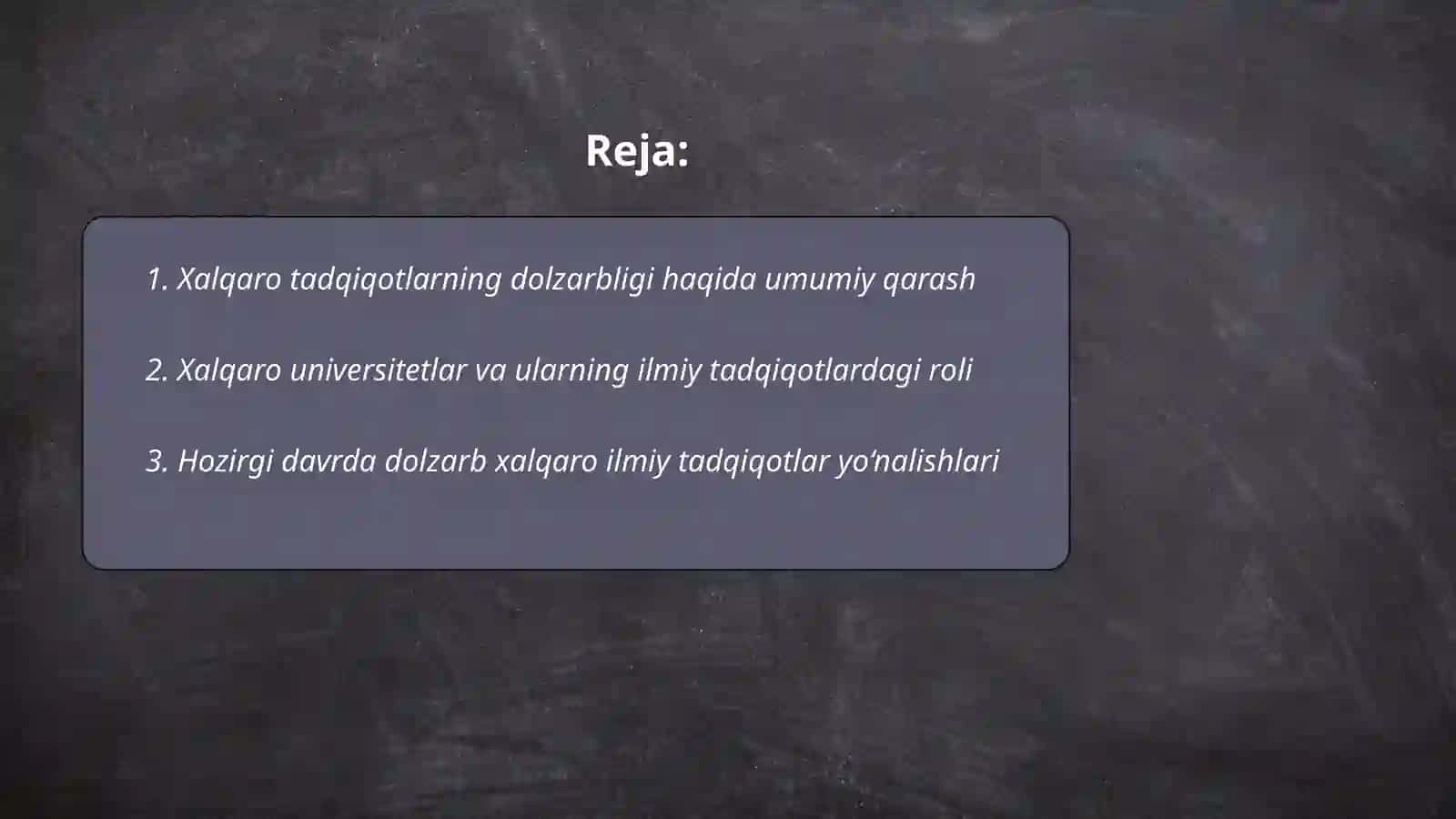 Xalqaro tadqiqotlarning dolzarbligi 2