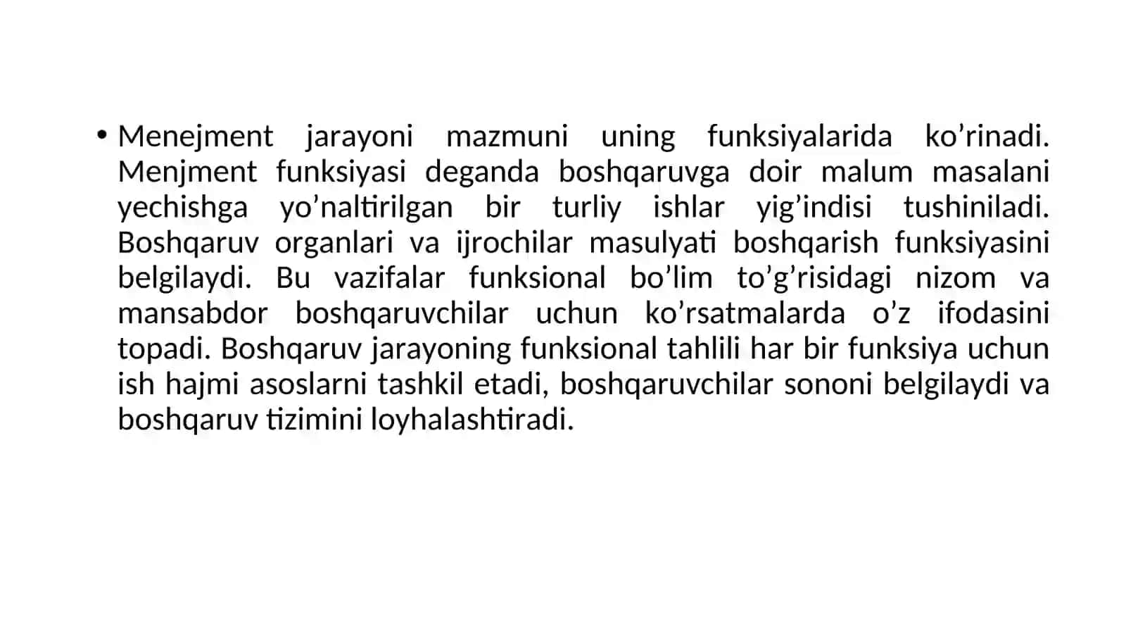 Boshqaruv funksiyalari va tamoyillari 2