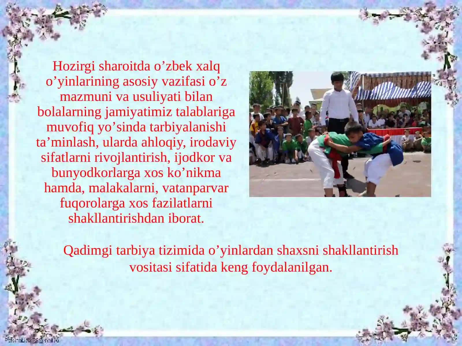 O'zbek xalq o'yinlari 2