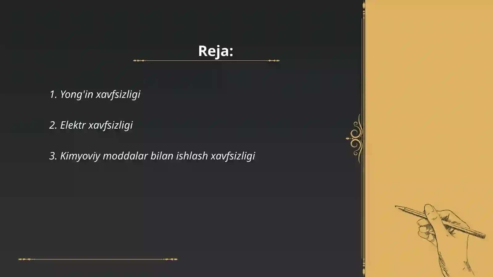 Saf mashqlari 2