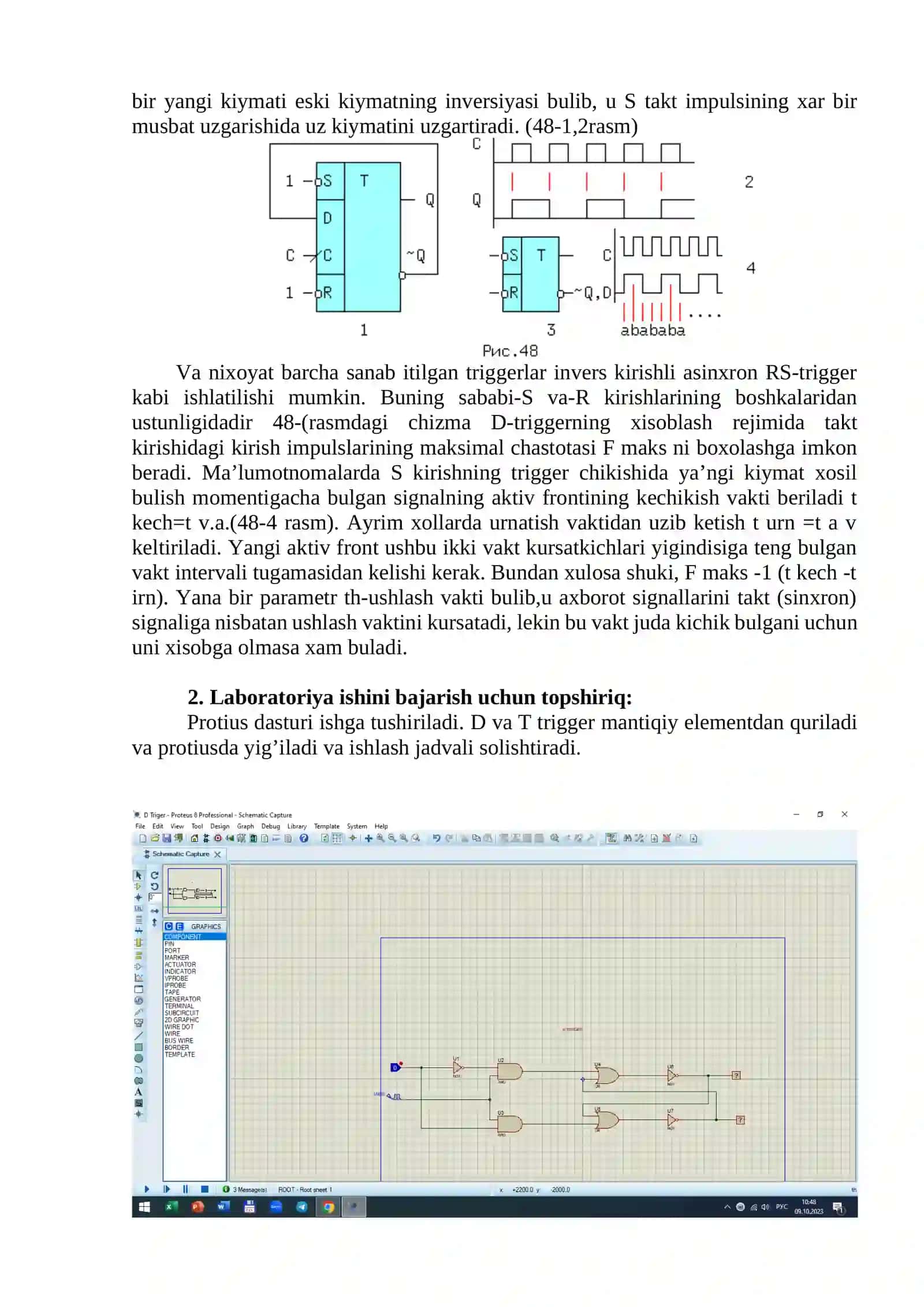 Assinxron va sinxron D va T trigerlar 2