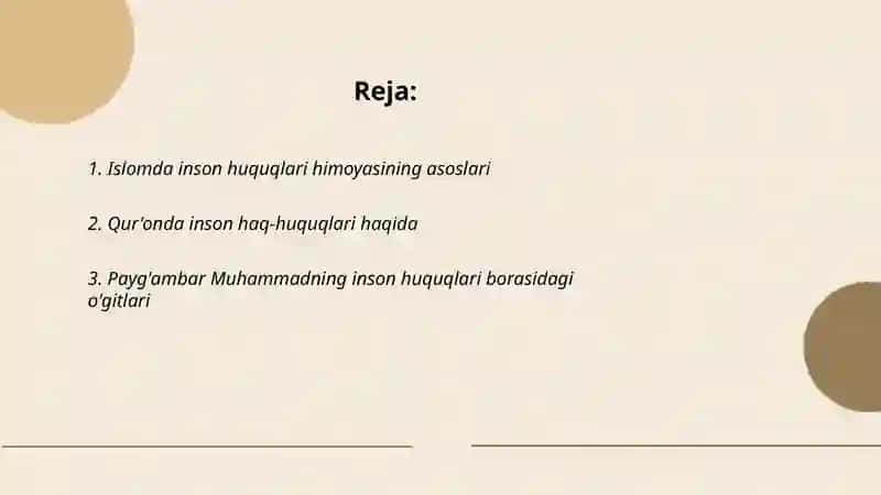 Islomda inson huquqlari himoyasi 2