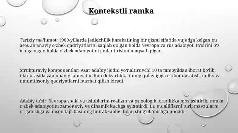 Ftratning Adabiyot Qoidalari Haqida 2
