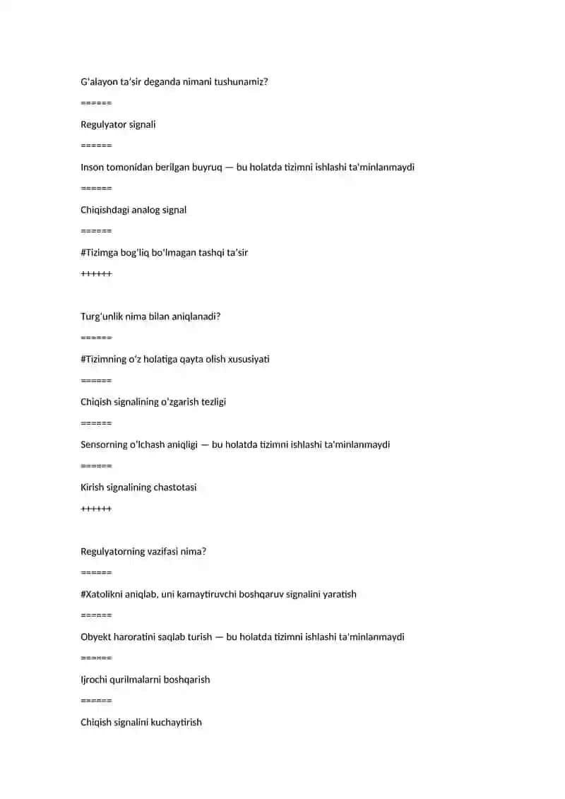 Avtomatlashtirilgan boshqarish tizimi 2