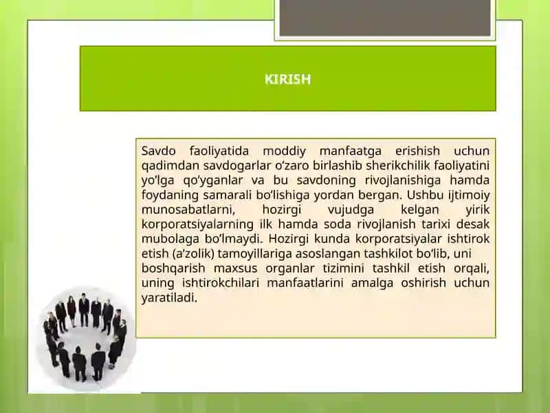 Korporativ huquqning umumiy qoidalari 2