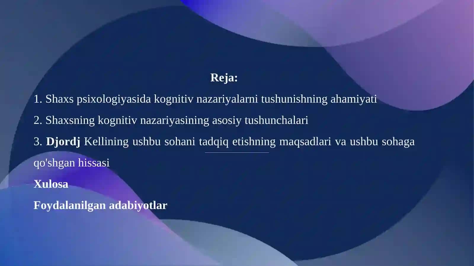 Shaxsning kognitiv nazariyalari 2