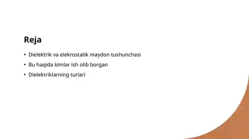 Elektrostatik maydondagi dilektriklar. Dielektriklarning turlari 2