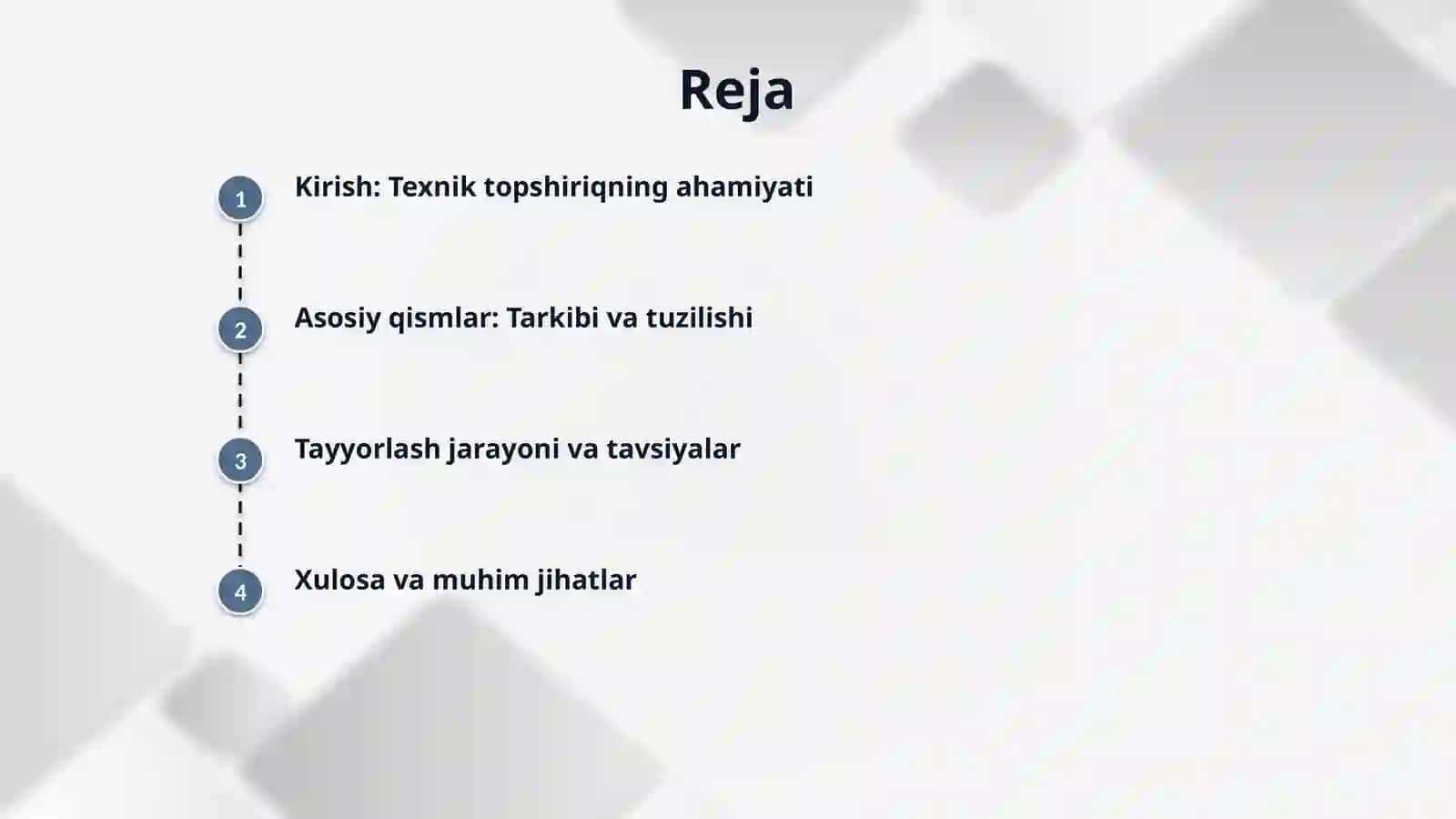 Loyihani texnik topshirig‘ini tayyorlash. 2