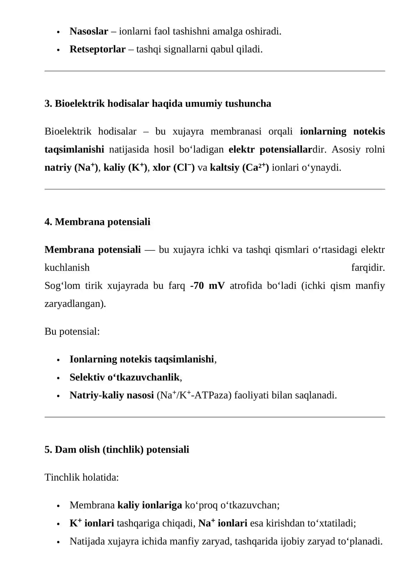 XUJAYRA MEMBRANALARINING BIOELEKTRIK XUSUSIYATLARI 2