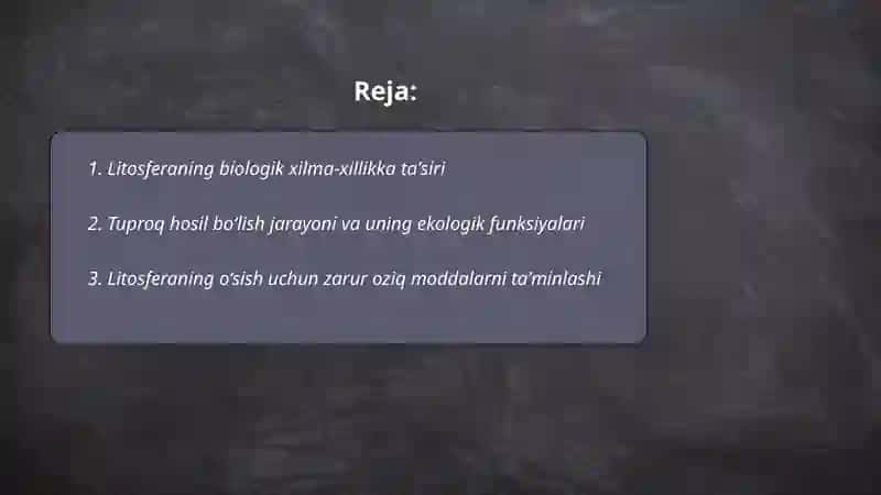 Litosferaning Ekologik Funksiyasi 2