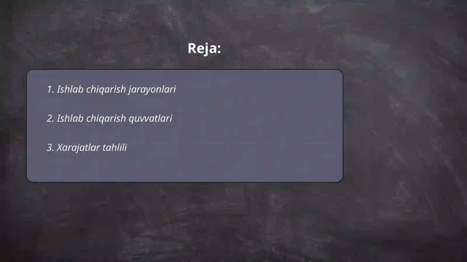 Ishlab chiqarish va xarajatlar 2