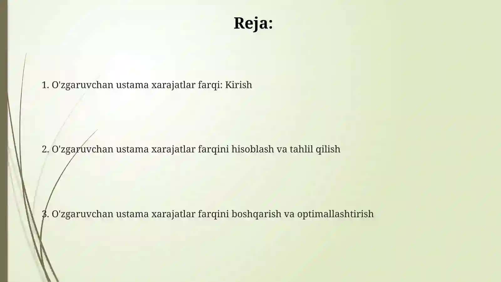 O‘zgaruvchan xarajatlar tafovuti 2