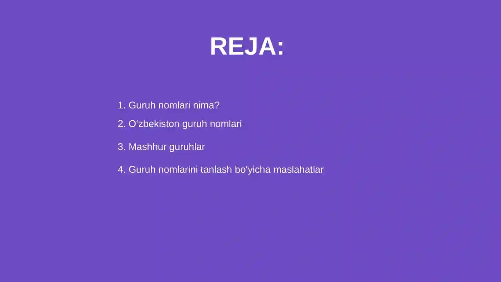 Guruh nomlari 2