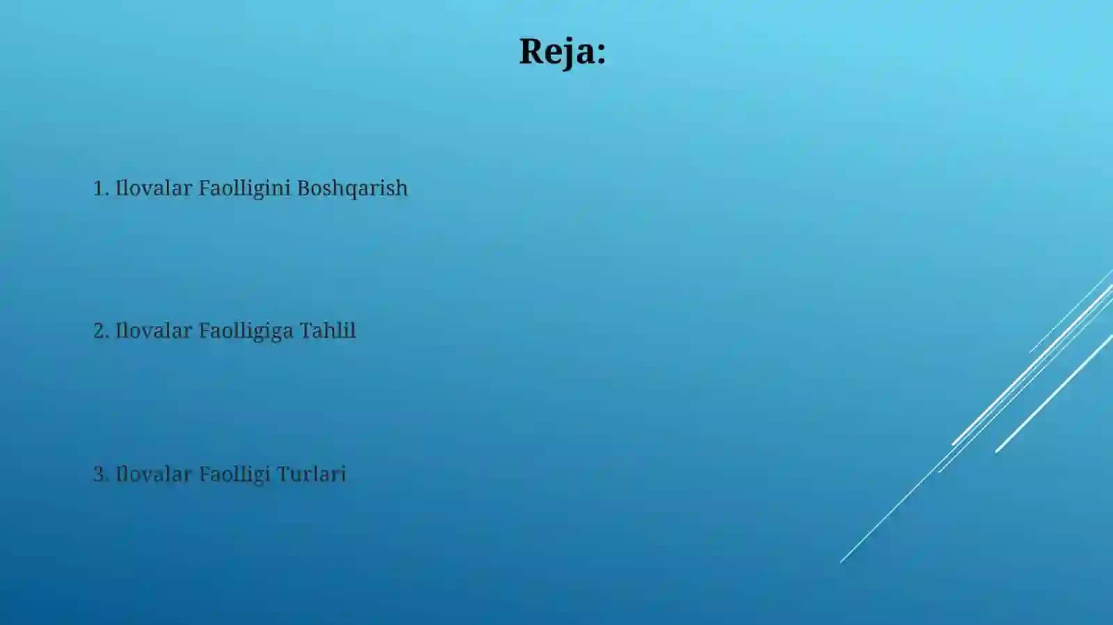 Applikatsiya mashgʻulotlari 2