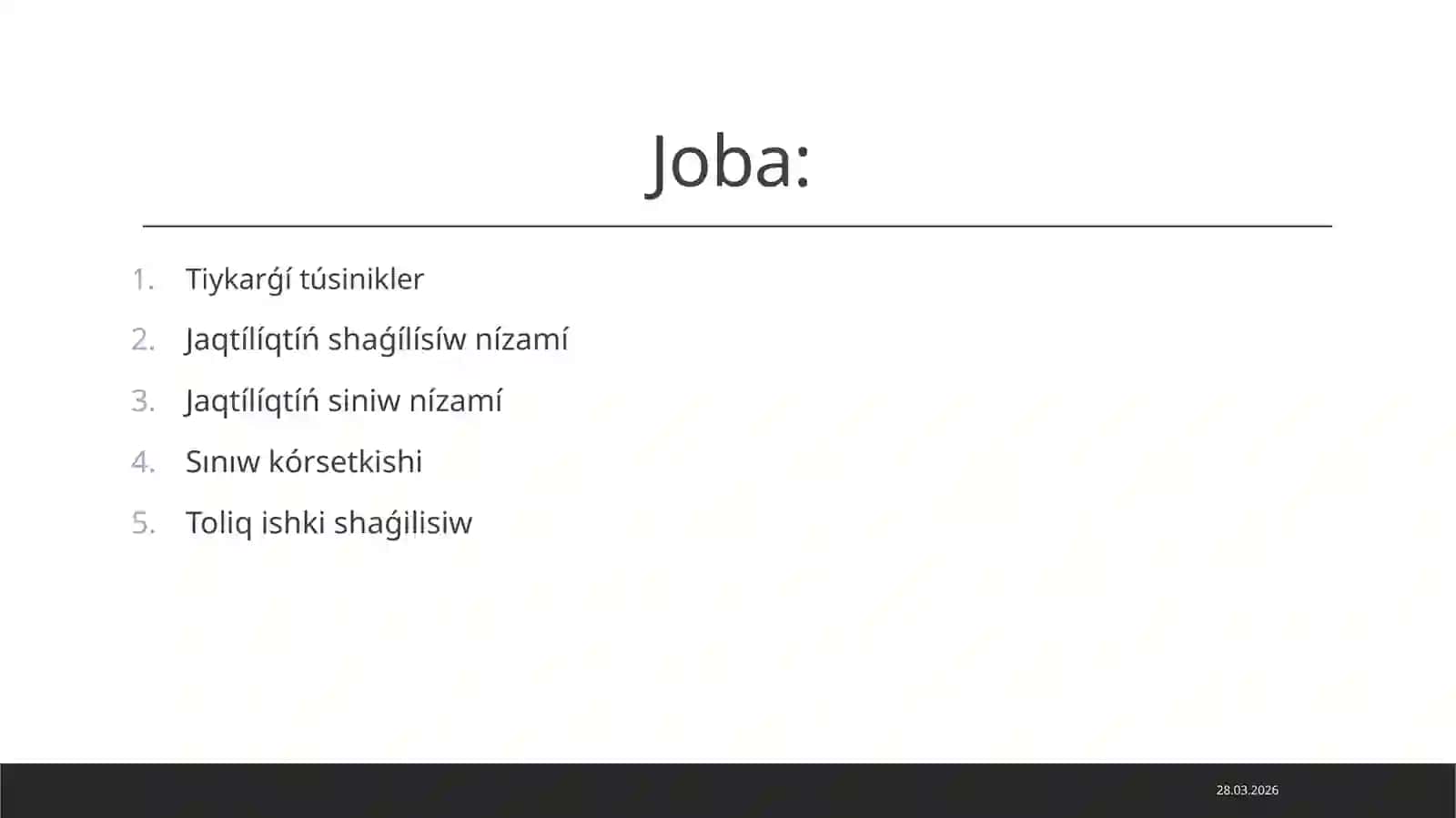 Jaqtılıqtıń shaǵılısıwı hám sınıw nızamları 2