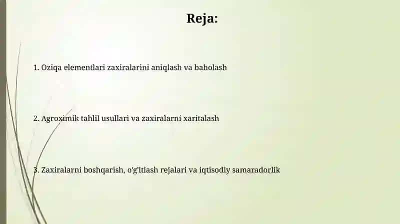 Oziqa elementlarining agrokimyoviy zaxirasini hisoblash 2