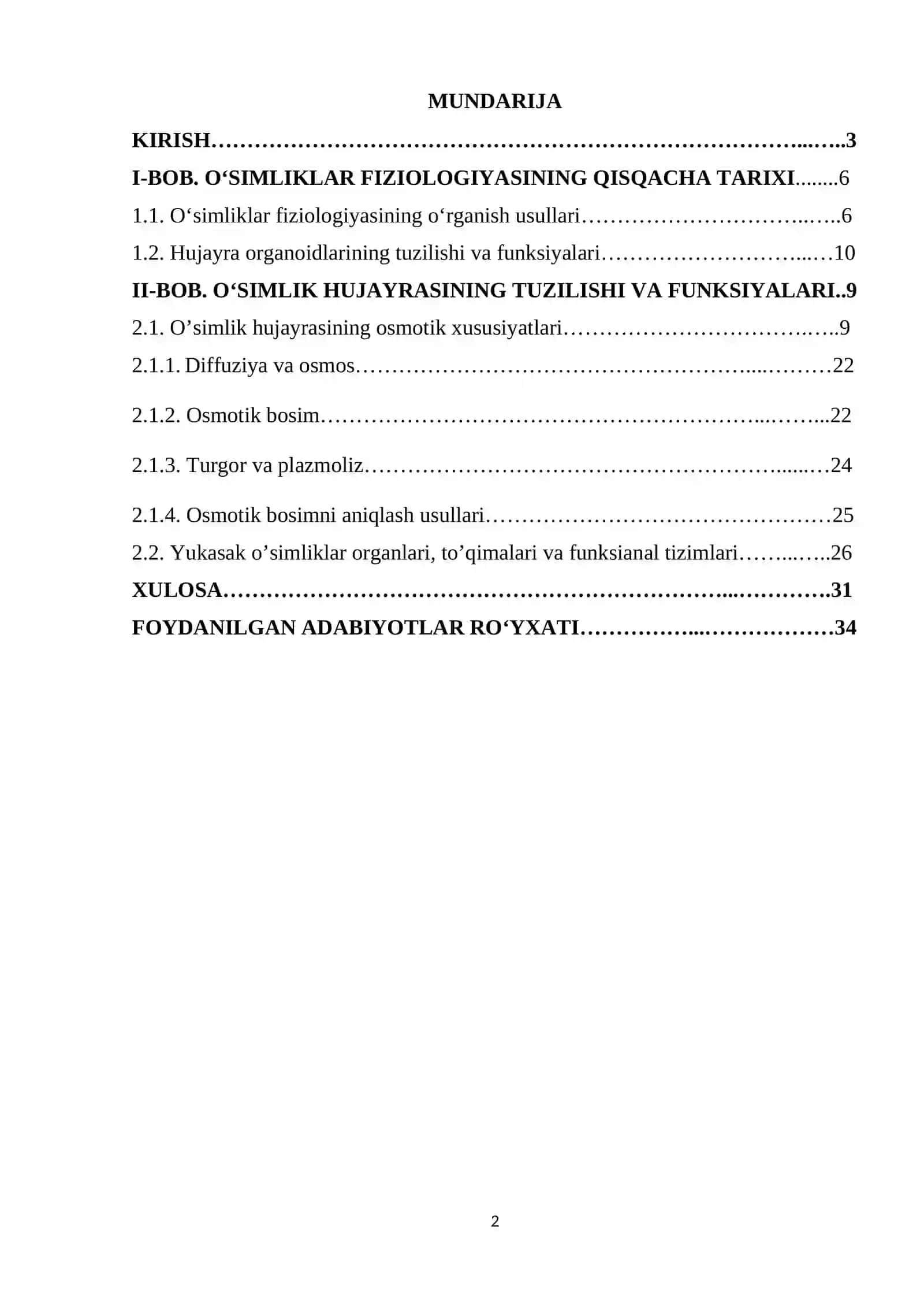 O‘SIMLIK HUJAYRASINING ENERGETIKASI HAQIDA TUSHUNCHA 2