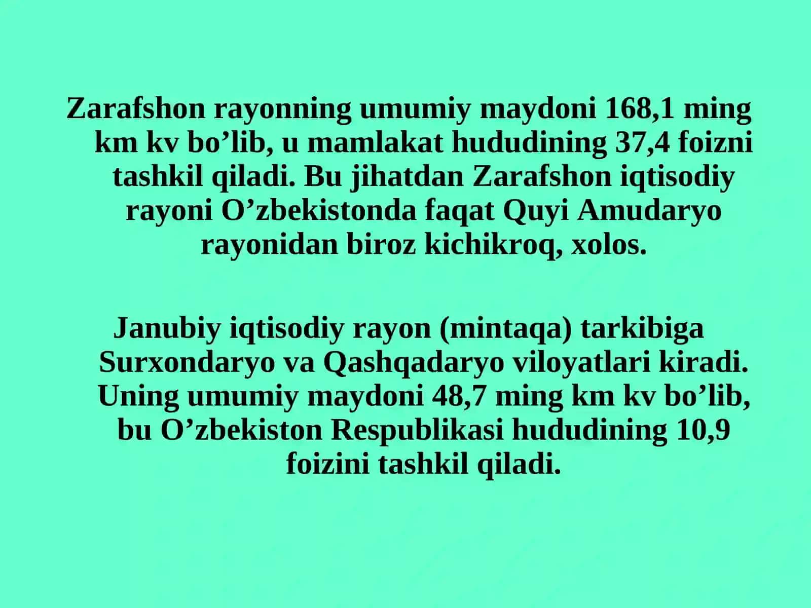 Zarafshon va Janubiy mintaqasi 2