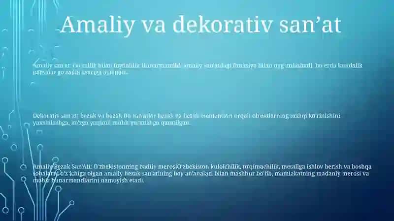 Amaliy Bezak San'Ati 2