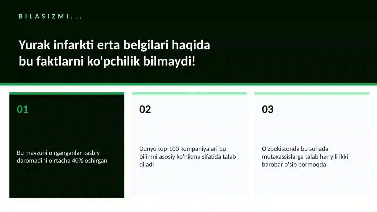 Yurak infarkti erta belgilari 2