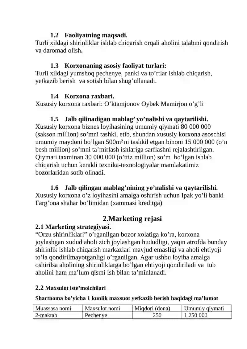 Orzu Shirinliklari 2
