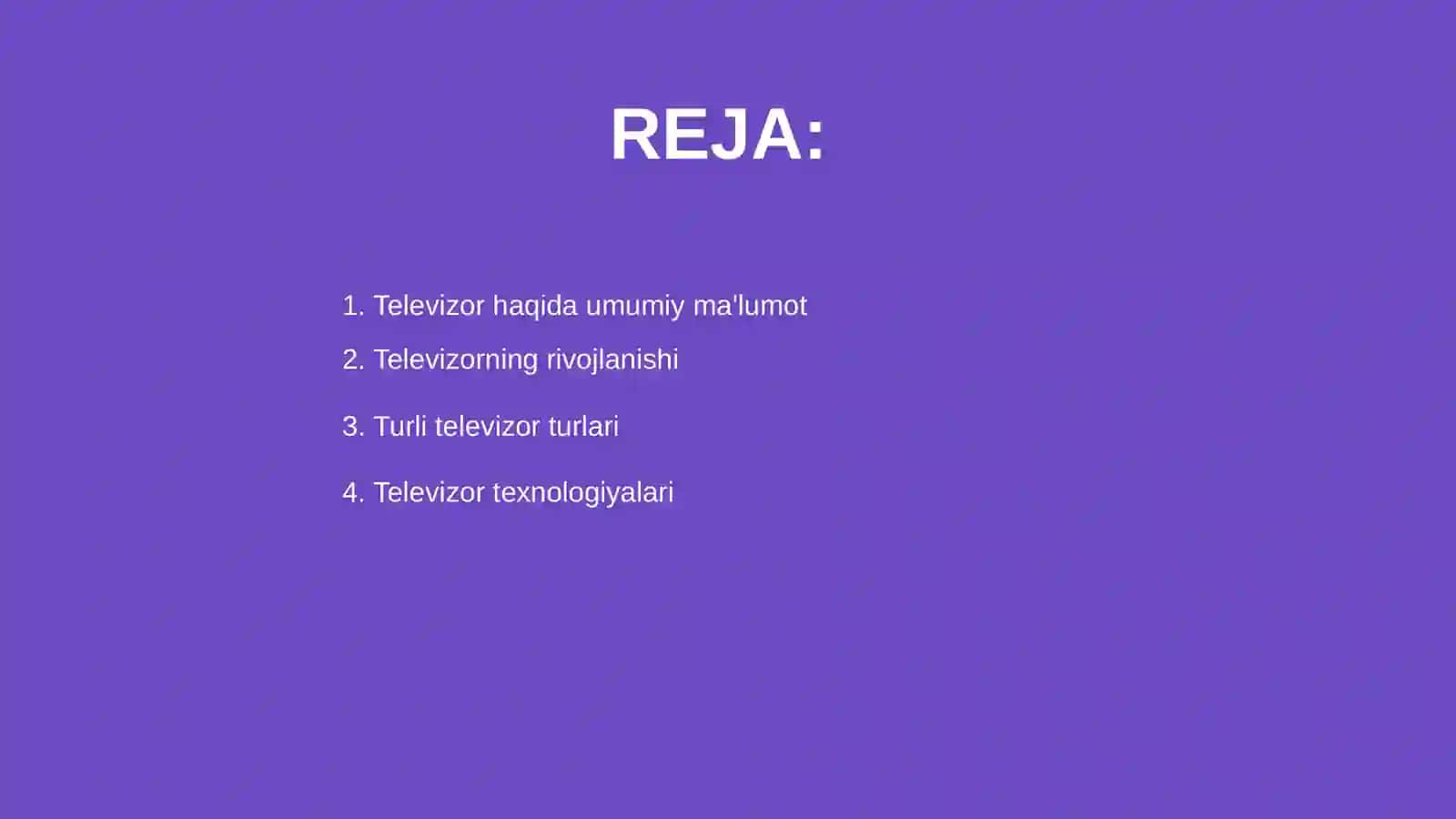 Televizor haqida slayt 2